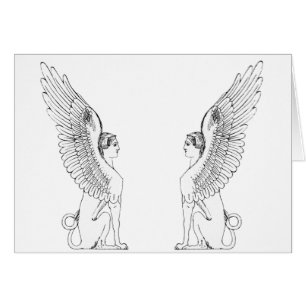 Vintage Sphinx-illustration Hälsningskort