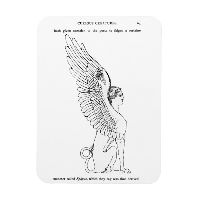 Vintage Sphinx-illustration Magnet (Vertikal)