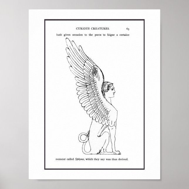 Vintage Sphinx-illustration Poster (Framsidan)