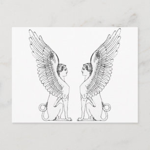 Vintage Sphinx-illustration Vykort