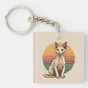 Vintage Sphynx Katt Mamma Retro Konst