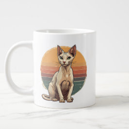 Vintage Sphynx Katt Mamma Retro Konst Jumbo Mugg