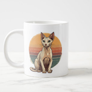Vintage Sphynx Katt Mamma Retro Konst Jumbo Mugg