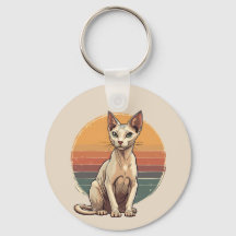 Vintage Sphynx Katt Mamma Retro Konst