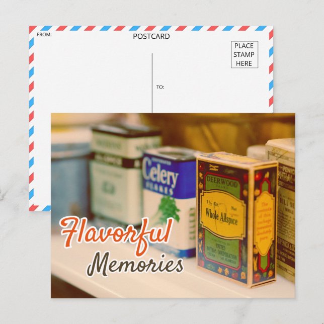 Vintage Spice Tins Vykort (Fram/baksida)