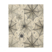 Vintage Spiders och Websar Halloween Mönster