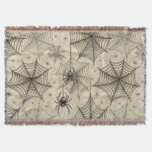 Vintage spindlar och spindelnät Halloween-mönster