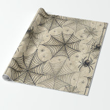 Vintage spindlar och spindelnät Halloween-mönster