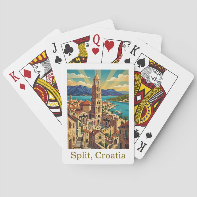 Vintage Split Kroatien Dalmatien Resa Casinokort (Baksidan)