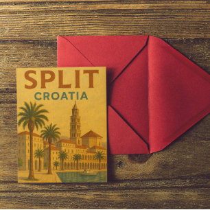 Vintage Split Kroatien Dalmatien Resa Vykort