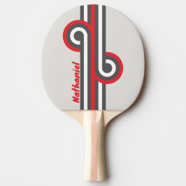 Vintage Split Wingtip Stripe Loop med namn Pingisracket