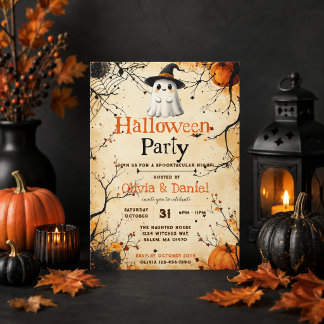 Vintage-spök Halloween-fest-inbjudan Inbjudningar
