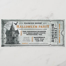 Vintage spökad hushalloween festbiljett II Inbjudningar