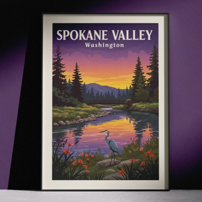 Vintage Spokane Valley Washington Poster (Skapare uppladdad)