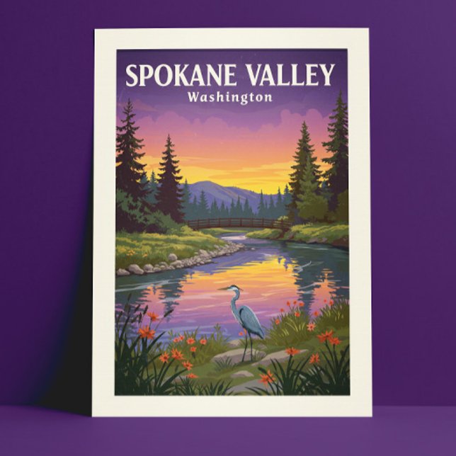 Vintage Spokane Valley Washington Vykort (Skapare uppladdad)