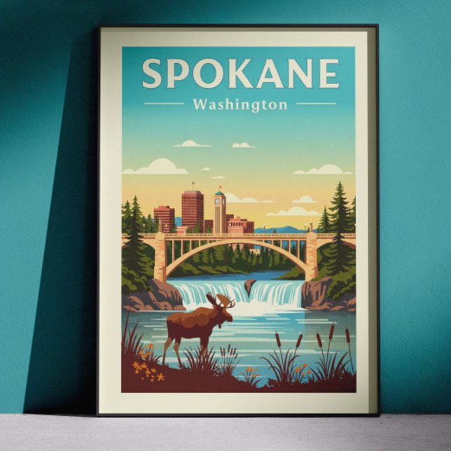 Vintage Spokane Washington Poster (Skapare uppladdad)