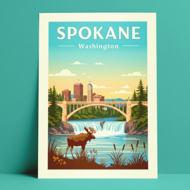 Vintage Spokane Washington Vykort (Skapare uppladdad)