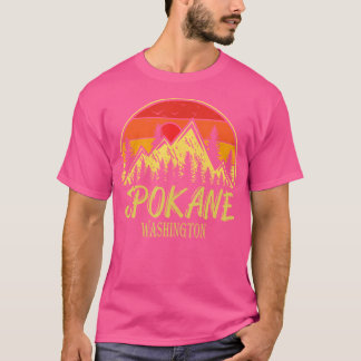 Vintage Spokane Washington Wa Mountains Hike Hikin T Shirt