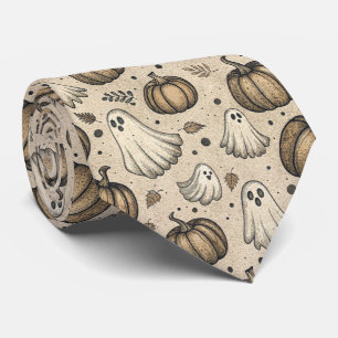 Vintage Spöken & Pumpkins Halloween Mönster (2) Slips