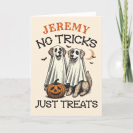 Vintage spökhundar trick or treat rolig Halloween Helgkort