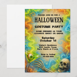 Vintage spöklik Halloween-kostymfest Inbjudningar