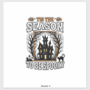 Vintage spöklik säsong spökhus Halloween-design Klistermärken