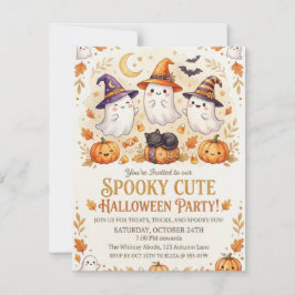 Vintage-spökslott Halloween-invitationsmall Julkort