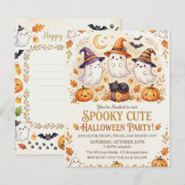 Vintage-spökslott Halloween-invitationsmall Julkort