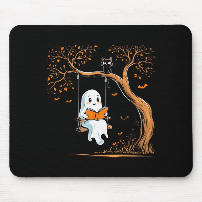 Vintage spökswing läsbok svängande Halloween Musmatta (Framsidan)