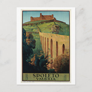Vintage Spoleto Umbria 1920-talets italienska rese Vykort