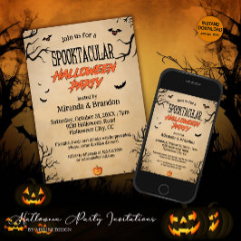 Vintage Spooktacular Halloween fest Inbjudningar