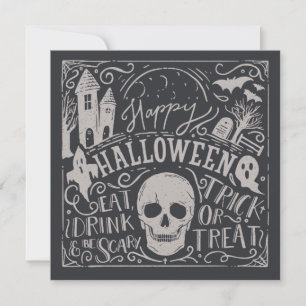Vintage Spooktacular Halloween Gruppinbjudan Inbjudningar