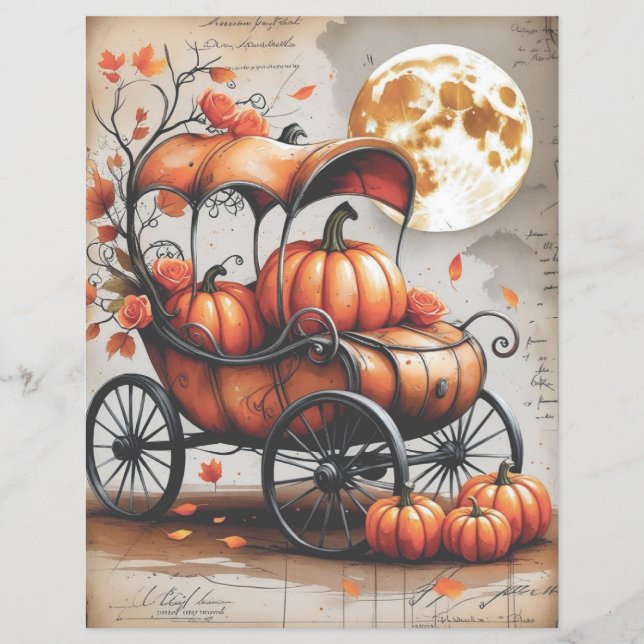 Vintage Spooky Gothic Halloween Scrapbook Papper (Framsida)
