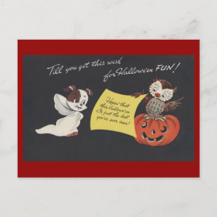 Vintage Spooky Halloween 10 Vykort