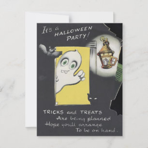 Vintage Spooky Halloween 3 Vykort