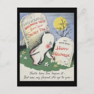 Vintage Spooky Halloween 7 Vykort
