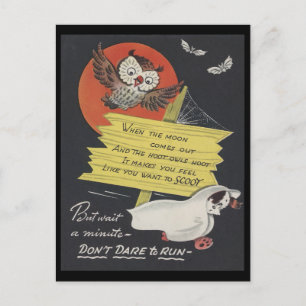 Vintage Spooky Halloween 9 Vykort