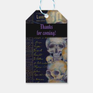 Vintage Spooky Halloween Skull-partiets favoritMär Presentetikett