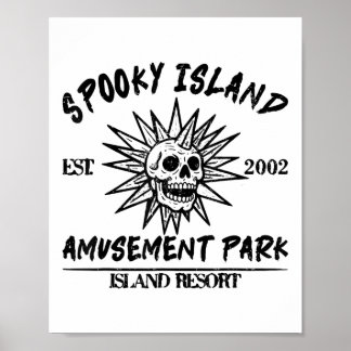 Vintage Spooky Island Est 2002 Nöjespark Isla Poster
