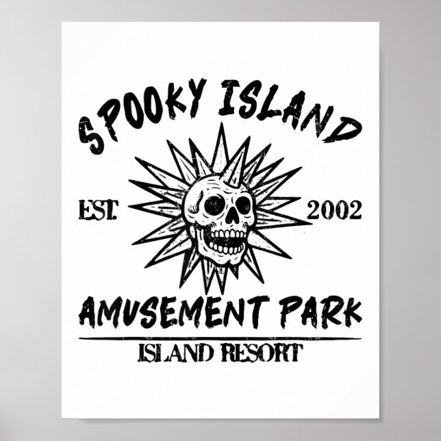 Vintage Spooky Island Est 2002 Nöjespark Isla Poster (Framsidan)