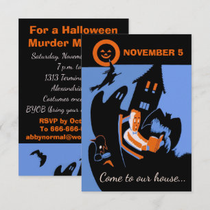 Vintage Spooky Mysterie Fest Skräddarsydd Text Inbjudningar