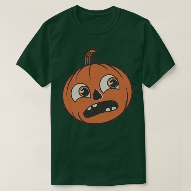 Vintage Spooky Pumpkin T Shirt (Design framsida)