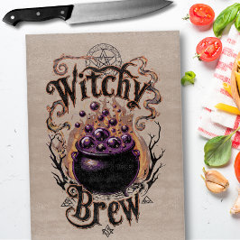 Vintage Spooky Script Halloween Tema Häxbräda