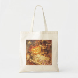 Vintage Spooky Season Cute Bear Pumpkin Halloween Tygkasse