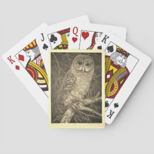 Vintage Spooky Uggla Casinokort