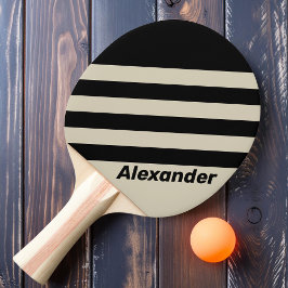 Vintage Sport Alabaster Ränder med Namn Pingisracket