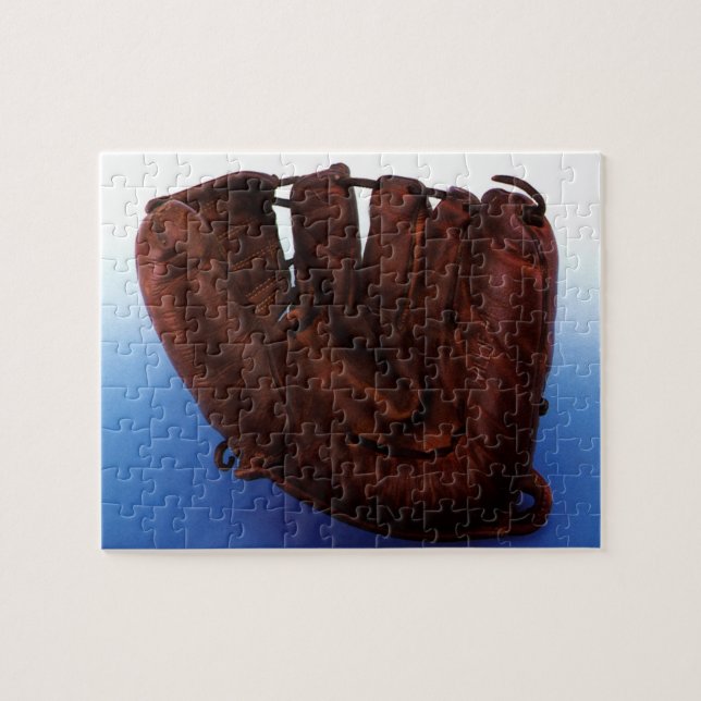 Vintage Sport, Antik Läderbasebollhandske Pussel (Horisontell)