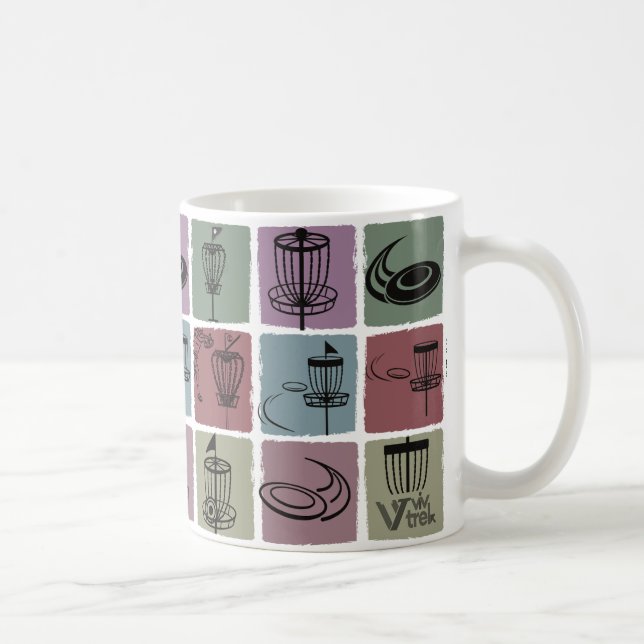 Vintage Sport Art Dricka Retro Discgolfälskare Kaffemugg (Höger)