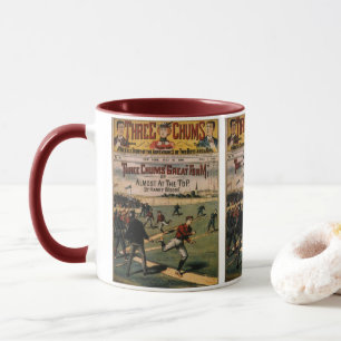 Vintage Sport Baseball Tre Vänner Magasinomslag Mugg