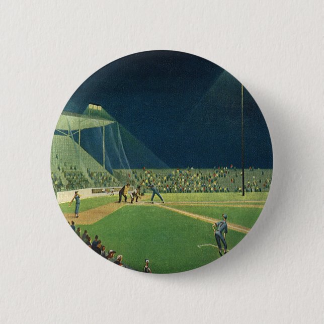 Vintage Sport, Basebollmatch på Natten Knapp (Framsida)